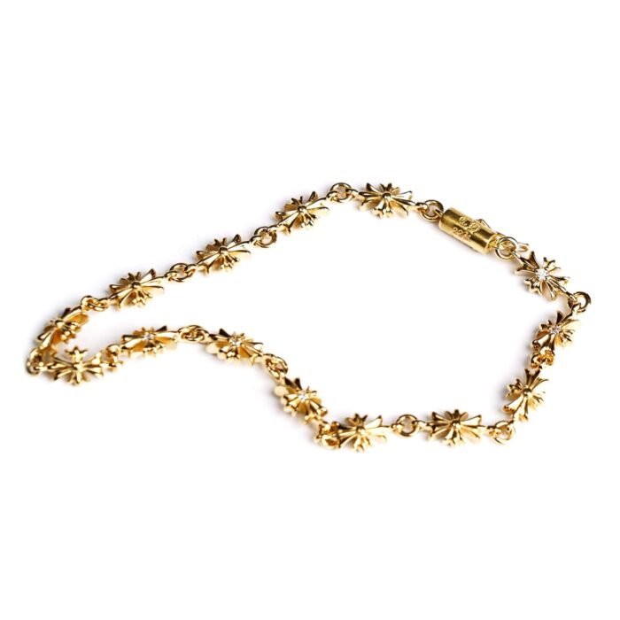 Chrome Hearts 22K Gold Tiny E CH Plus Bracelet - CH JEWELRY