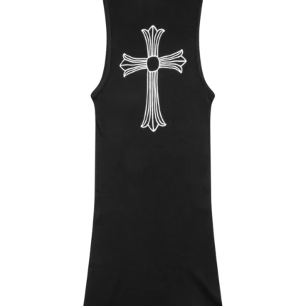 Chrome Hearts logo-print fine-ribbed tank top